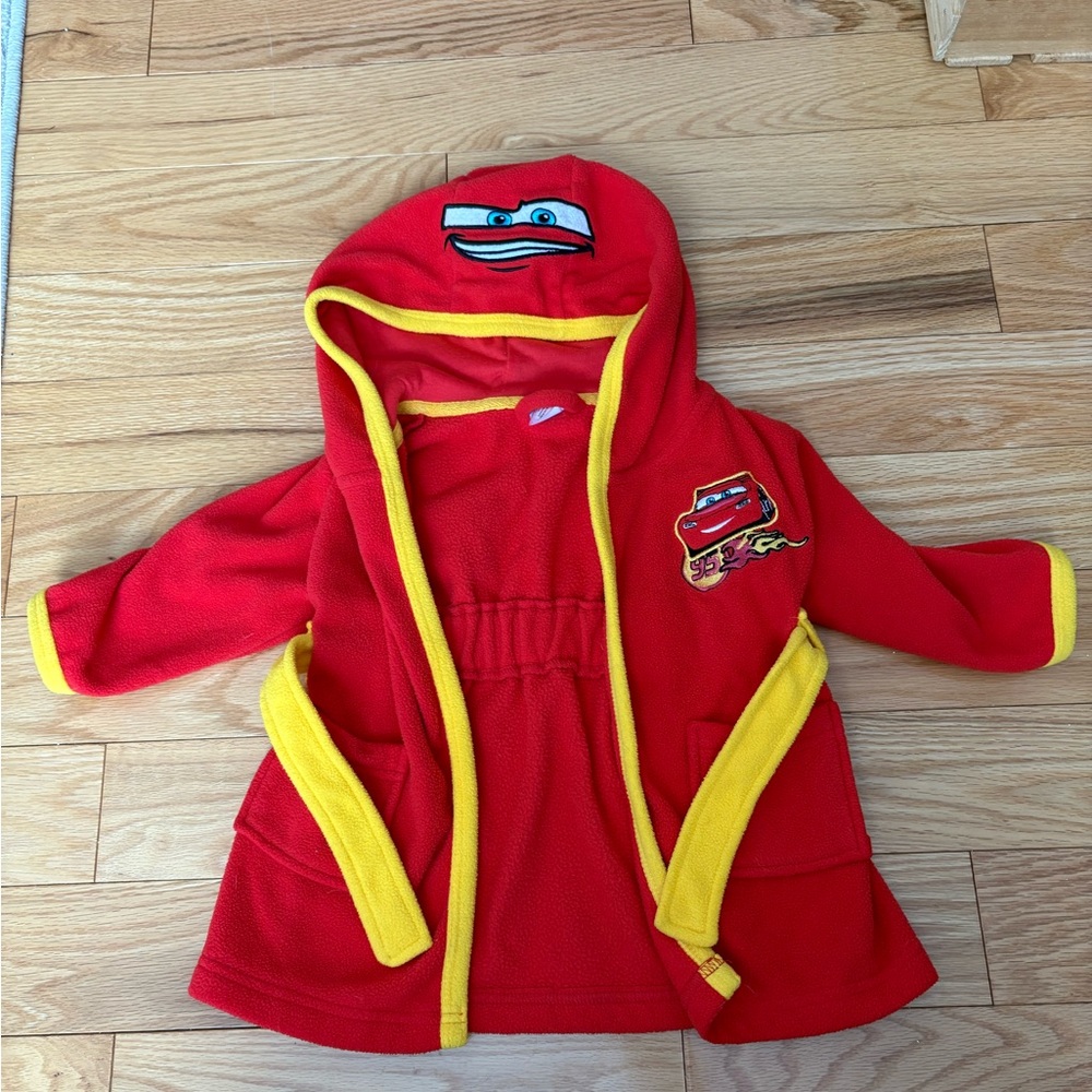 Disney Cars Lightning McQueen Fleece Hooded Robe 12–18M